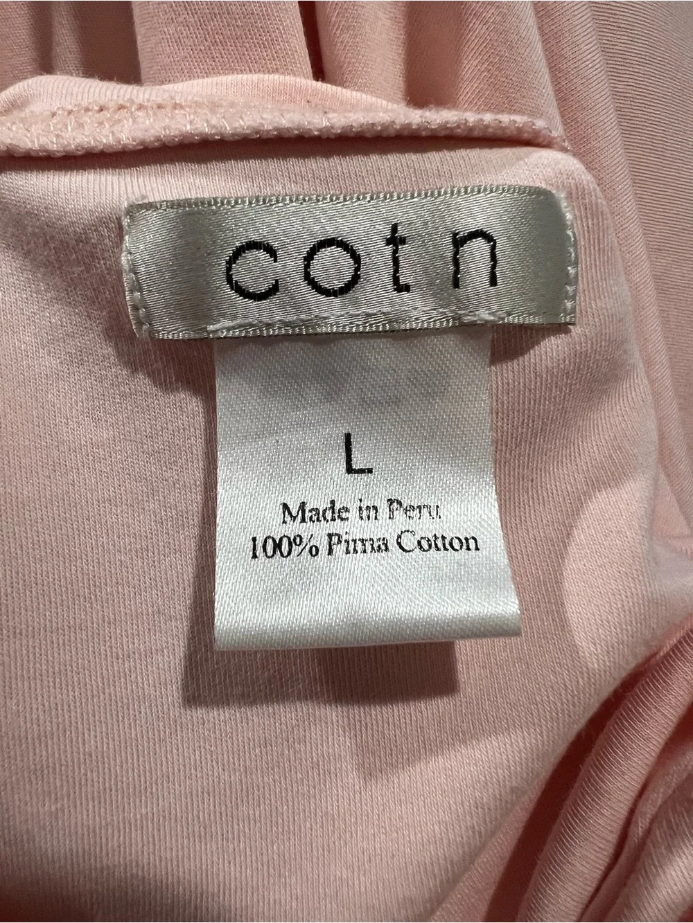 Cotn Collection Pink Short Sleeve V Neck Nightshirt Size Large